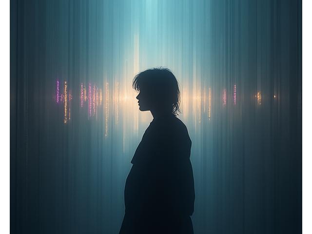 Couverture d'album minimaliste avec une silhouette d'artiste